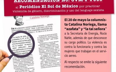 Recomendación OVM-P-003/2020/El Sol de México.