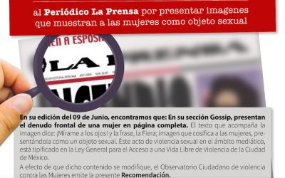 Recomendación: OVM-P-004/2020/La Prensa