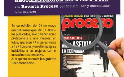 Recomendación OVM-P-002/Revista Proceso